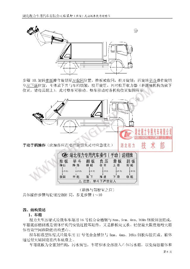 后裝（壓縮式）垃圾車使用說明書